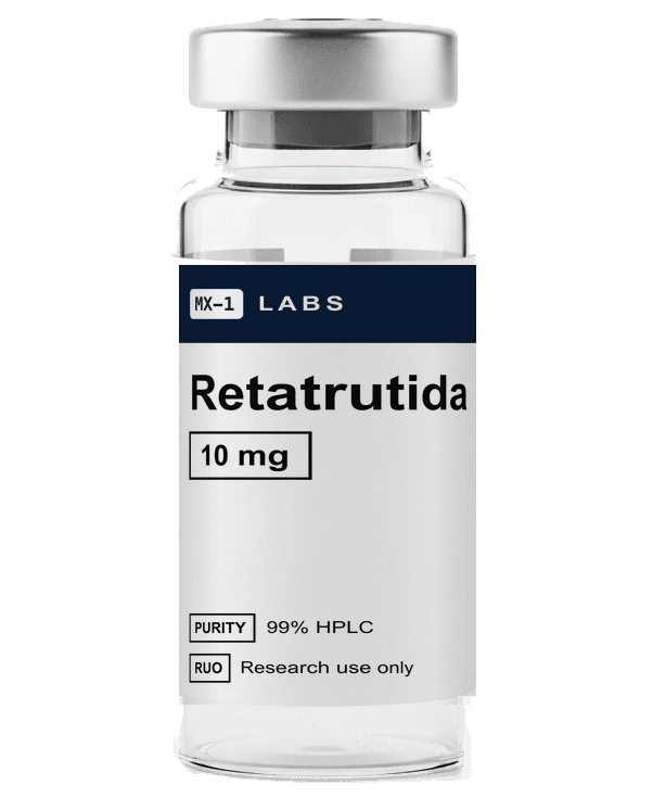 Retatrutida 10 mg research vial with MX-1 Labs label
