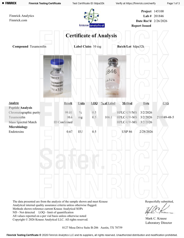 Certificate of Analysis preview