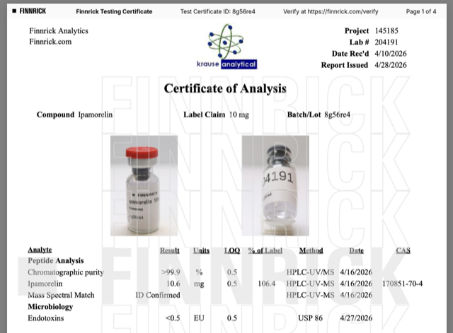 Certificate of Analysis preview